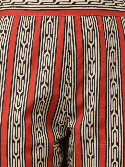 Black Cotton Botanical Print Kurta With Pant And Dupatta - Image 4