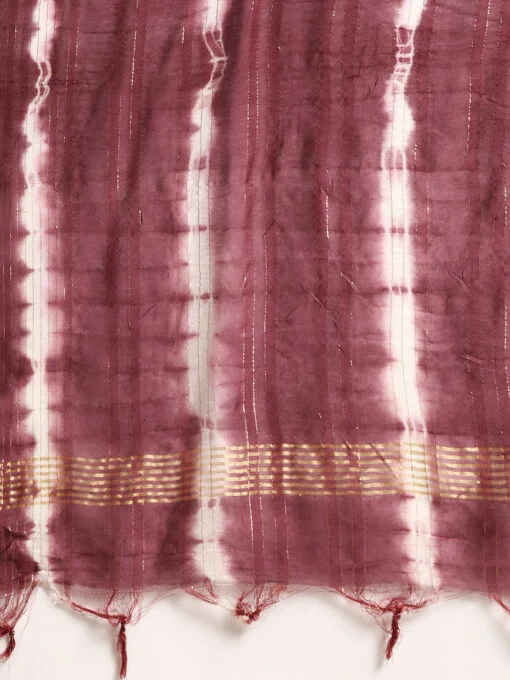 Purple Poly Cotton Embroidered Kurta with Trouser & Dupatta - Image 3